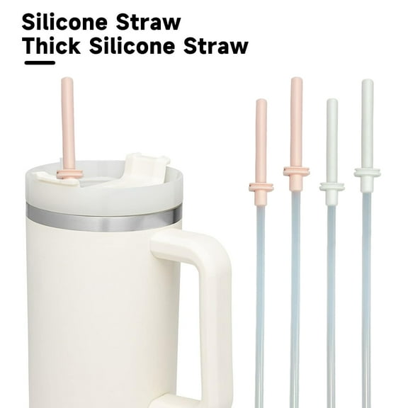 Soumake 1 Set Silicone Straw Universal Heat Resistant Long Straws Durable Reusable Straw Nozzle For 30Oz And 40Oz Cups