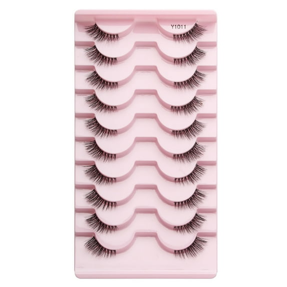 Soumake 10-Pair Half Fake Lashes – Natural Curl, Wispy, Thick 3D Effect, Removable & Reusable for Dramatic Eye Extensions