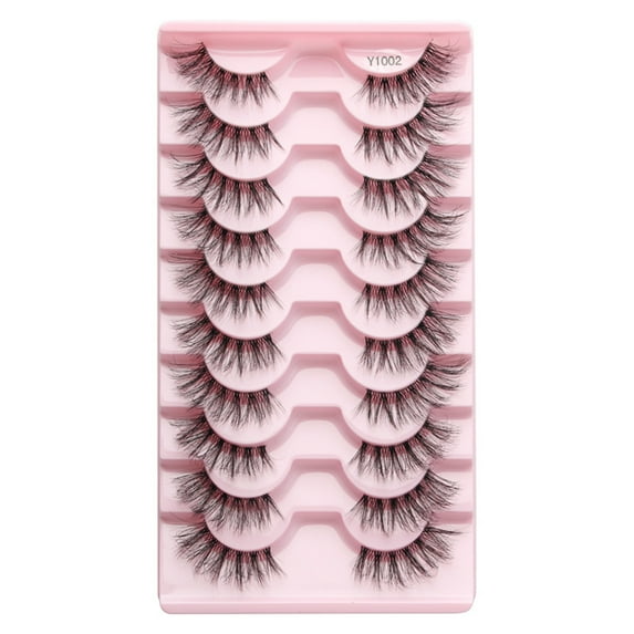 Soumake 10-Pair Half Fake Lashes – Natural Curl, Wispy, Thick 3D Effect, Removable & Reusable for Dramatic Eye Extensions