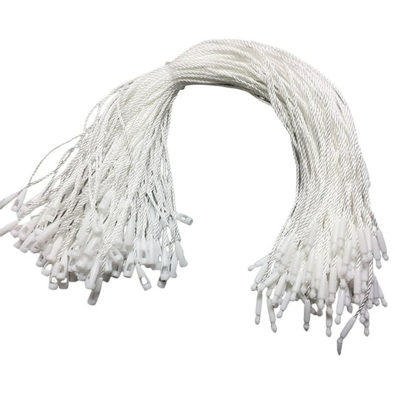Soumake 100Pcs Hang Tag Strings Firmly Tear-Resistance Clothes Tag Ropes With Fastener Hook Daily Use Practical