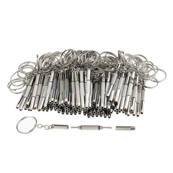 Soumake 100Pcs Multifunction 3 in 1 Eyeglasses Screwdrivers Repair Tools with Keychain