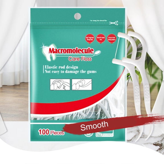 Soumake 100Pcs/Set Dental Floss Stick Anti-Slip Precise Cleaning Lightweight Ultra Thin Toothpicks Floss For Adult Practical