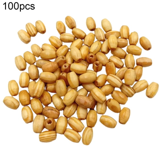 Soumake 100Pcs Wooden Beads Sewing Buttons Bracelet Necklace DIY Jewelry Accessories