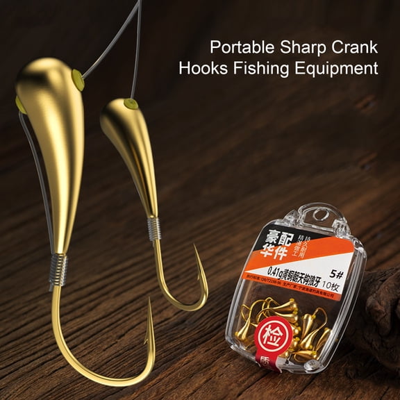 Soumake 10Pcs Fishing Hooks High Strength Rust-proof Corrosion Resistant Compact Strong Penetrating Reusable Portable Sharp Crank Hooks Fishing Equipment Fishing Supplies