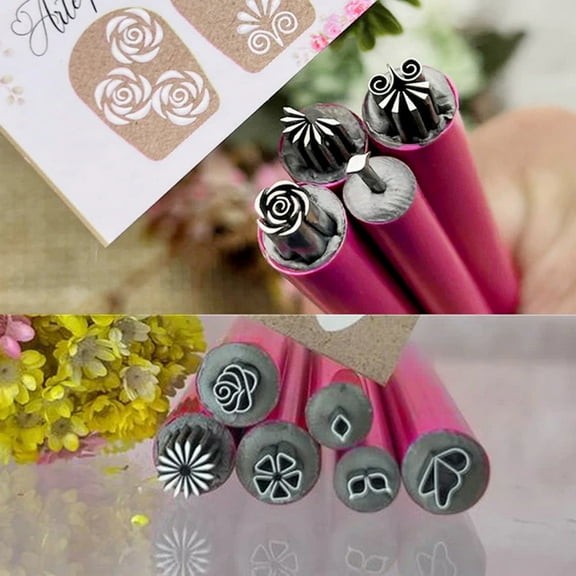 Soumake 10Pcs Nail Art Stamp Pen Set Nail Art Pen Set Easy to Clean Nail Graffiti Dotting Tools for Manicure Floral Geometric Patterns Portable DIY Nail Art Tools for Girls Women