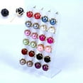 thumbnail image 1 of Soumake 12 Pairs Elegant Earrings Round Faux Pearl Jewelry Women Party Ear Studs Set Fashion, 1 of 8