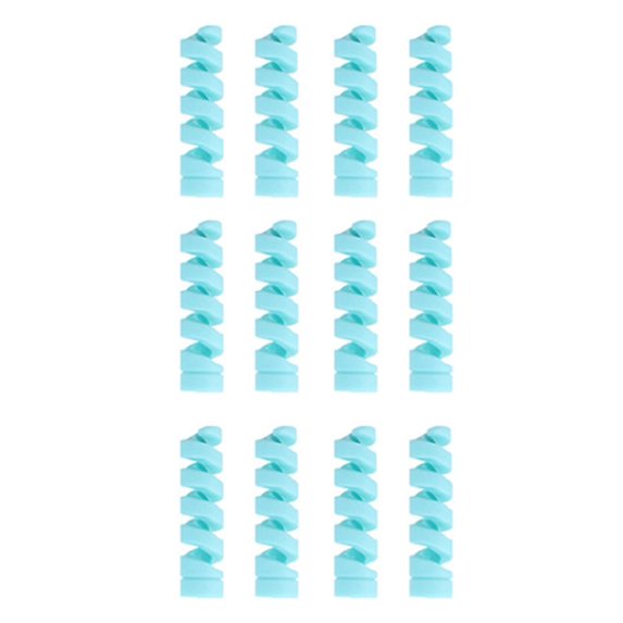 Soumake 12Pcs Cable Protector Solid Color Flexible Silicone Spiral Design Wearproof Wire Protector for Charging Line