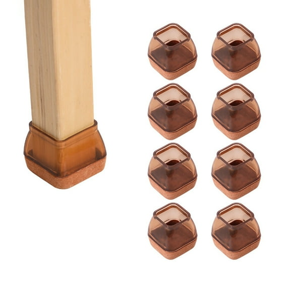 Soumake 12Pcs Chair Leg Cover Noise Reduction Chair Leg Floor Protectors Set Anti-slip Furniture Pad for Home