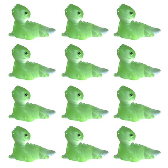 Soumake 12Pcs Mini Lizard Figurine Glow-in-the-dark Resin Tiny Cabrite Ornament Miniature Animal Statue Toy Fairy Garden Microlandscape Desktop Decoration