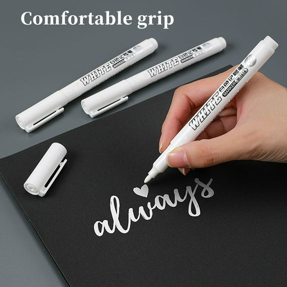 Soumake 12Pcs Paint Pens 1mm Extra Fine Tip White Acrylic Permanent Marker Pens DIY Art Projects Accessories