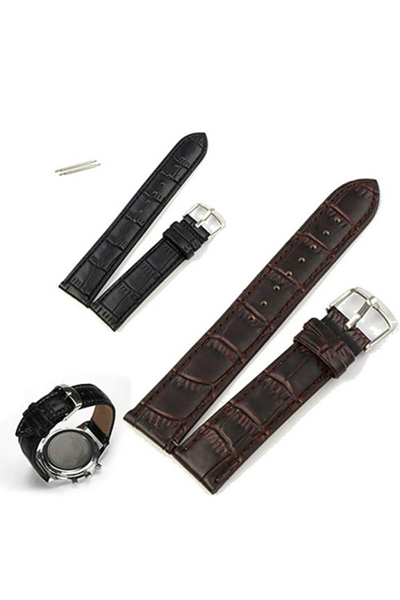 18/20/22Mm Luxury Faux Leather Buckle Wrist Watch Band Replacement Strap Fashion