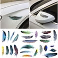 thumbnail image 1 of Soumake 1Set Creative Colorful Feather Car Body Sticker Mirror Decorative Decal Decor, 1 of 8