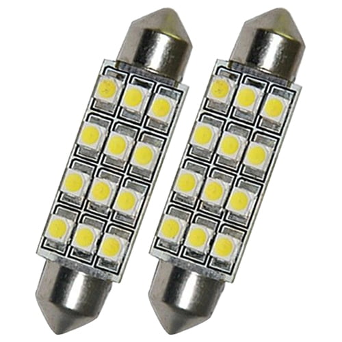 Soumake 2 Pcs Car Dome 12 3528-SMD LED Bulb Light Interior Festoon Lamp 42mm White