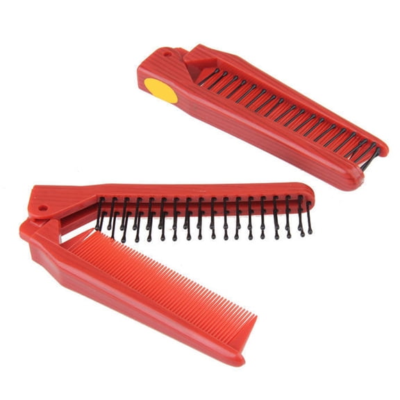 Soumake 2-Piece Double-Head Folding Comb – Portable, Anti-Static Hair Comb for Scalp Massage & Salon Use