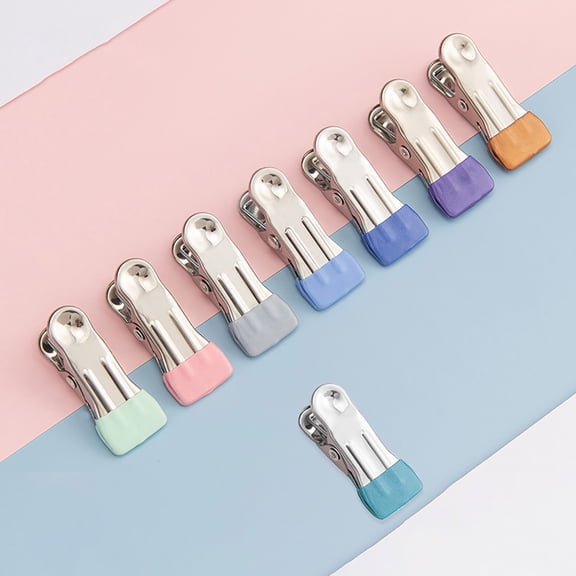 Soumake 20 Pcs Drying Clips With Rubber Seal Anti-Slip Strong Claw Stainless Steel Thickened Clothes Pins Chip Clips Photo Drying Holders Kitchen Food Snack Package Sealers