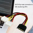 thumbnail image 1 of Soumake 20cm Power Extension Cable SATA 15pin Male to Molex IDE Dual Big 4pin Female Cable Adapter for HDD Hard Drive, 1 of 8