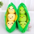 thumbnail image 1 of Soumake 25Cm Stuffed Pea Toy Soft Plush Elastic Cartoon Zipper Closure Smiling Face Filled Plant Doll Kids Boys Girls Companion Pillow Toy Sofa Bedroom Decoration Doll Practical, 1 of 8