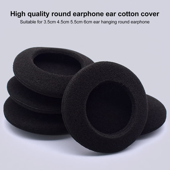 Soumake 2Pcs 3.5/4.5/5/5.5/6Cm Headphone Ear Sponge Pads Replacement Headset Accessory Practical