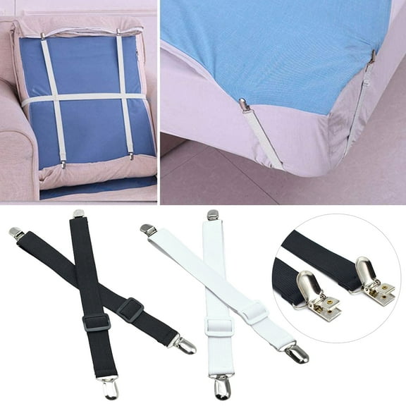 Soumake 2Pcs Hidden Strap Tablecloth Clips Fasteners Table Cloth Holder Clips Adjustable Elasticity Picnic Tablecloth Clip