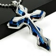 thumbnail image 1 of Soumake 2Pcs Men Fashion Rhinestones Inlaid Jesus Cross Pendant Chain Necklace Gift, 1 of 8