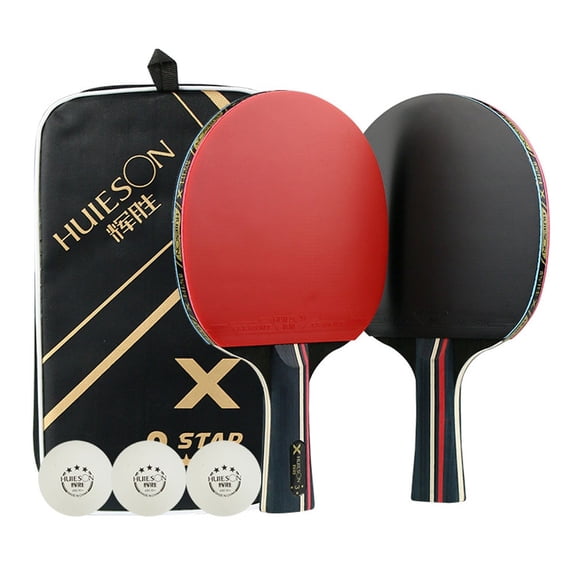 Soumake 2Pcs Professional Table Tennis Beginner Wood Racket Set Sports Ping Pong Bat