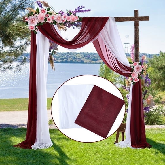 Soumake 2Pcs/Set Backdrop Drapery Glitter Fade-Resistant Wrinkle-Free Decoration Soft Elegant Outdoor Wedding Arch Draping Swag Festival Supply