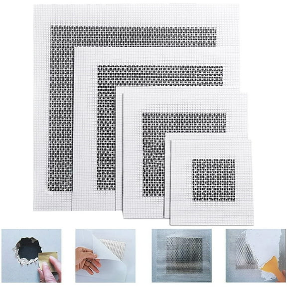 Soumake 2Pcs/Set Wall Repair Patch Self-Adhesive Fine Mesh Aluminum Galvanized Steel Sheet Heavy Duty Metal Dry Wall Repairing Patch Home Supplies Household