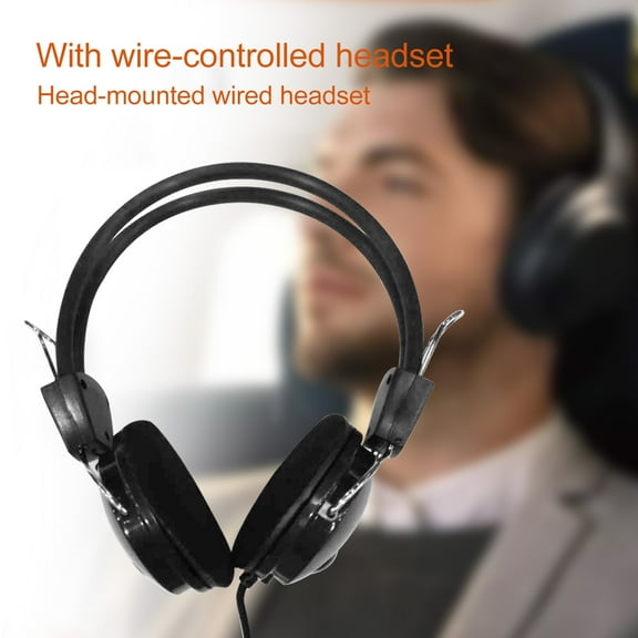 Soumake 3.5mm Universal Noise Canceling Head-mounted Headset Wired Headphone with Mic for Computer