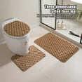 thumbnail image 1 of Soumake 3 Pcs/Set Bathroom Floor Mat Non-slip Super Absorbent 3D Thickened Tufted Fall Winter Thermal Insulation Floor Carpet Toilet Cover Pad, 1 of 8