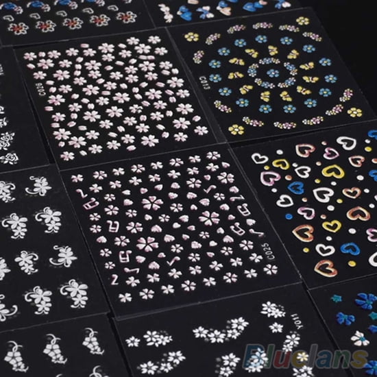 Soumake 30 Sheets Mixed Floral Nail Art Stickers Decals DIY Manicure Design Accessories