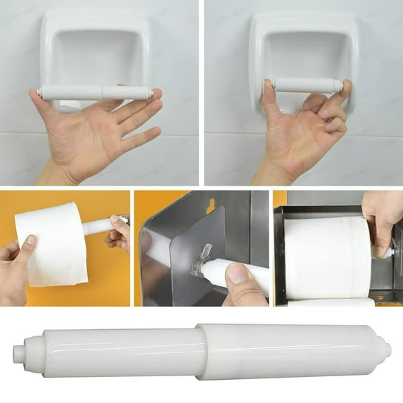 Soumake 3Pcs Toilet Paper Holder Convenient Spring-Loaded Easy Installation Replacement Adjustable Toilet Paper Roller