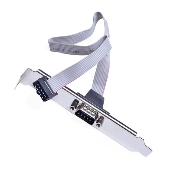 Soumake 40cm Motherboard RS232 DB9 Pin COM Port Ribbon Serial Cable Connector Bracket