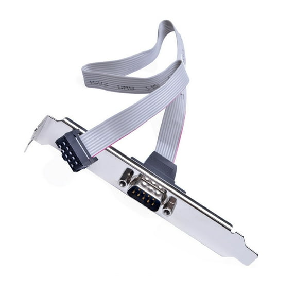 Soumake 40cm Motherboard RS232 DB9 Pin COM Port Ribbon Serial Cable Connector Bracket