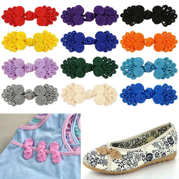 Soumake 5 Pair Sewing Buttons Vintage Chinese Style Clothing Accessories Gift Box Invitation Handcraft Buttons For Scrapbooking