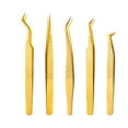 thumbnail image 1 of Soumake 5-Piece Eyelash Extension Tweezers – Stainless Steel Precision Tweezers with Straight Carved Fiber Tips for Lash Application, 1 of 8