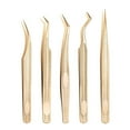 thumbnail image 1 of Soumake 5-Piece Eyelash Extension Tweezers – Stainless Steel Precision Tweezers with Straight Carved Fiber Tips for Lash Application, 1 of 8