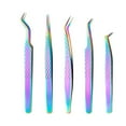 thumbnail image 1 of Soumake 5-Piece Eyelash Extension Tweezers – Stainless Steel Precision Tweezers with Straight Carved Fiber Tips for Lash Application, 1 of 8