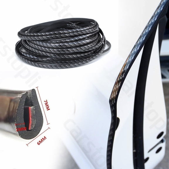 Soumake 5M Universal Car Door Edge U Shape Anti-Scratch Trim Strip Protector Sticker Practical