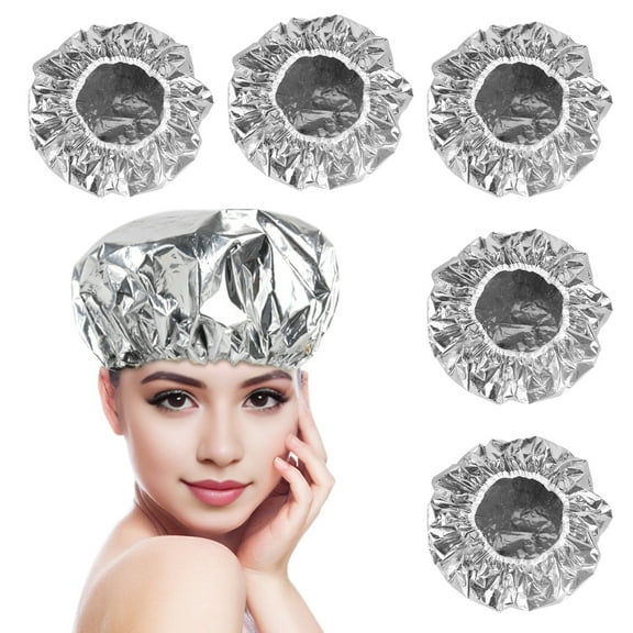 Soumake 5Pcs Aluminum Foil Hair Heat Hat Reusable Professional Hot Oil Treatment Deep Conditioning Heating Processing Hair Care Hat