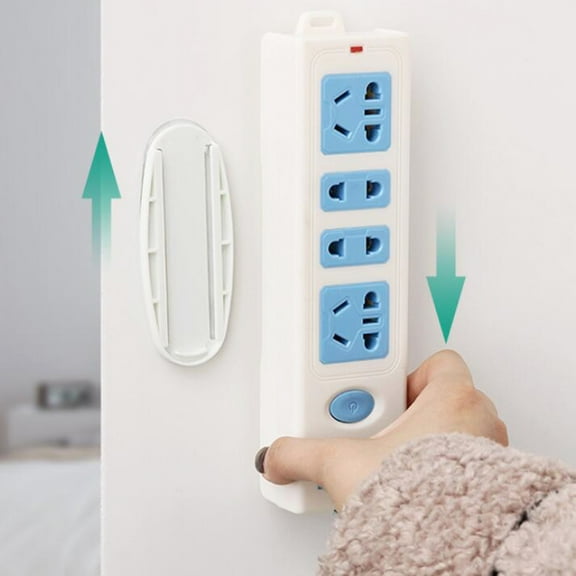 Soumake 5Pcs/Set Power Outlet Holder Removable High Load Capacity Punch Free Space-saving No Drill Extension Block Wall Mount Fixator for Home