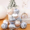 thumbnail image 1 of Soumake 6 Pcs Christmas Ornaments Balls Shatterproof Flocked Ball with Small Beads Indoor Hanging Decorations for Xmas Tree Glitter Party, 1 of 8