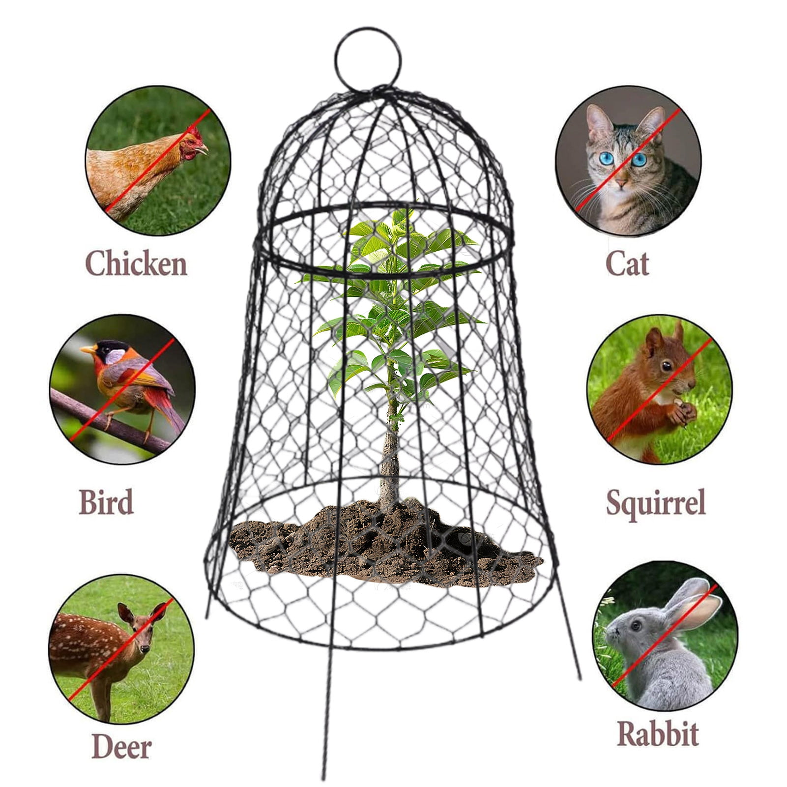 Soumake 6 Pcs Plant Protection Cover Rustproof Metal Garden Cloches ...