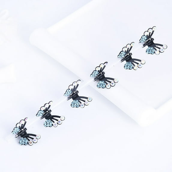 Soumake 6Pcs Sweet Kids Girls Headwear Butterfly Rhinestone Mini Hair Claws Clip Clamp