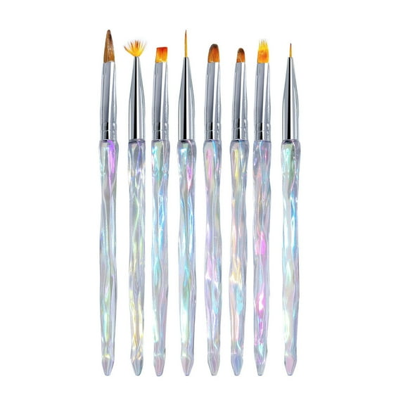 Soumake 8-Piece Flower Nail Art Brush Set – Soft Bristles, Gradient Colors, Non-Slip Handle for Precise Nail Liner & Dotting Designs