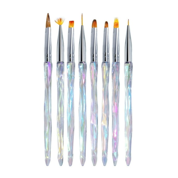 Soumake 8-Piece Flower Nail Art Brush Set – Soft Bristles, Gradient Colors, Non-Slip Handle for Precise Nail Liner & Dotting Designs