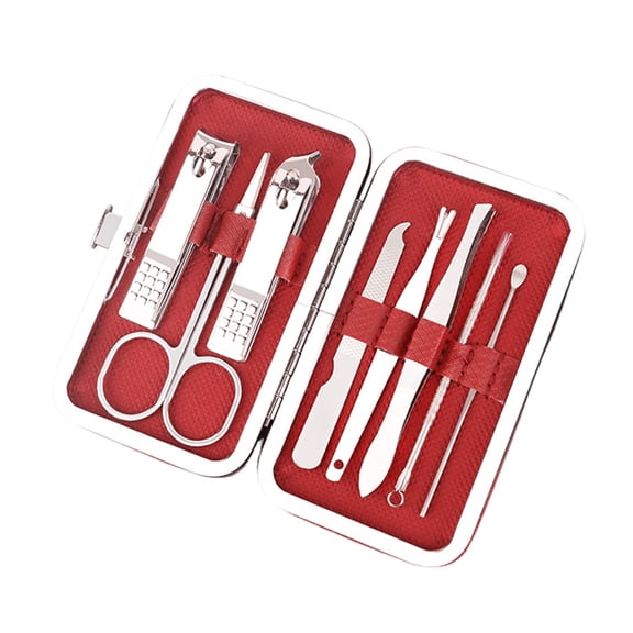 Soumake 8-Piece Nail Clipper Set – Professional Stainless Steel Manicure/Pedicure Kit with Case, Files, Tweezers & Ear Picks