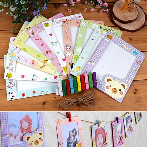 Soumake 9Pcs 6 Inch DIY Wall Hanging Photo Frame Cartoon Paper Pictures Flim Album