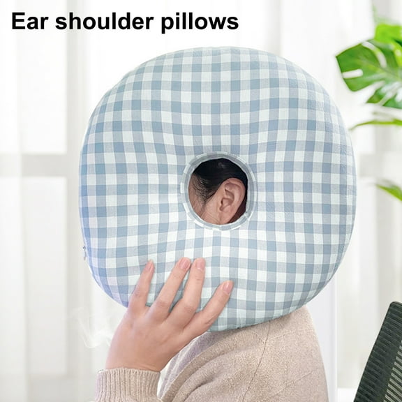 Soumake Adjustable Ear Piercing Pillow For Side Sleepers 30X30Cm Donut Pillow For Ear Pain Relief Pressure Reduction