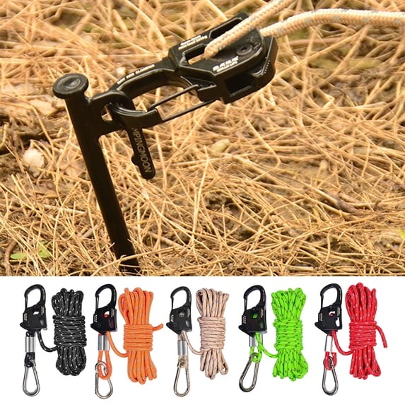 Soumake Aluminum Alloy Tent Rope Tensioner Rustproof Strong Load-Bearing Lightweight Portable Tent Cord Adjuster Practical