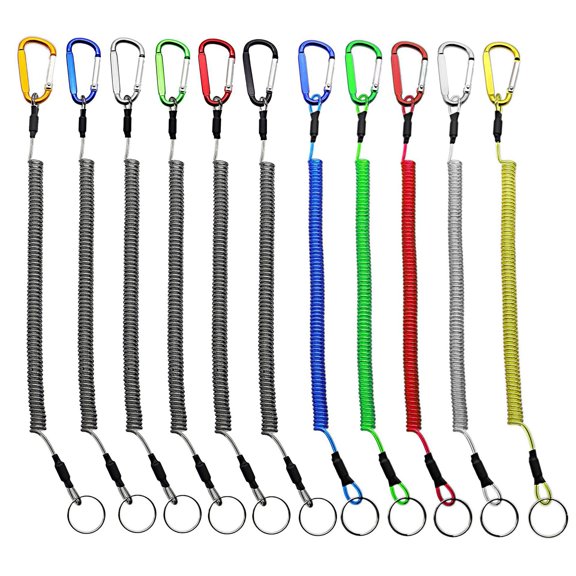 Soumake Anti-Lost Rope Retractable With Keyring Carabiner Theftproof Coiled Spring Fishing Pliers Anti-Lost Safety Lanyard Outdoor Accessories Practical